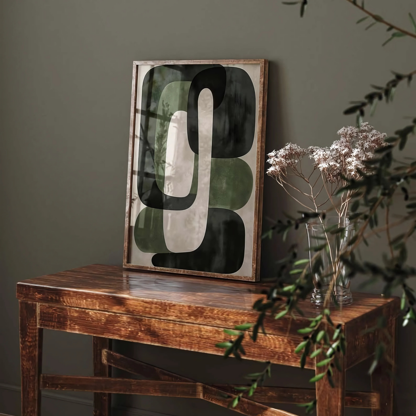 Green Wall Art Green Modern Art Abstract Art Print(Printable+Physical)