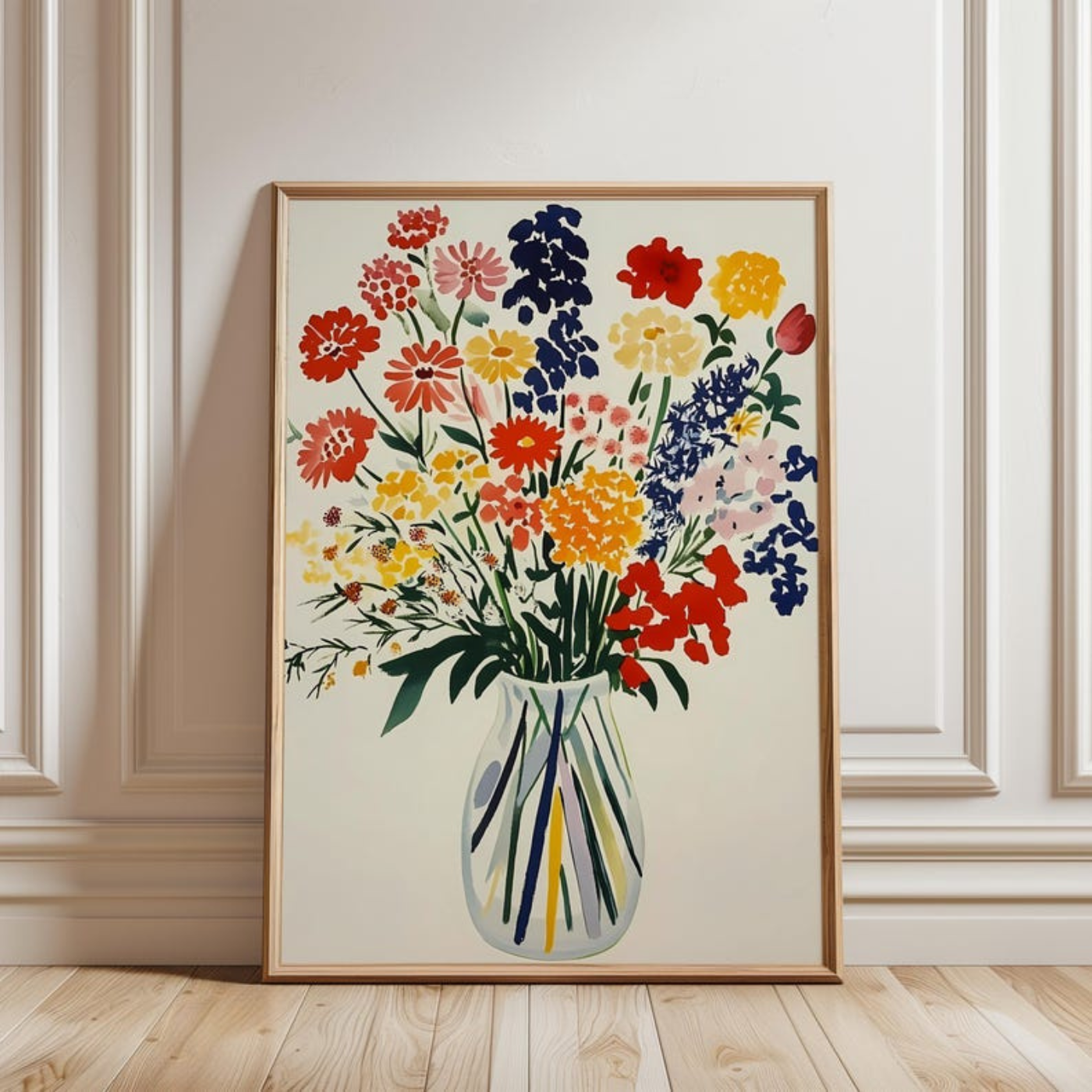Colorful flowers hand drawn print(Printable+Physical)