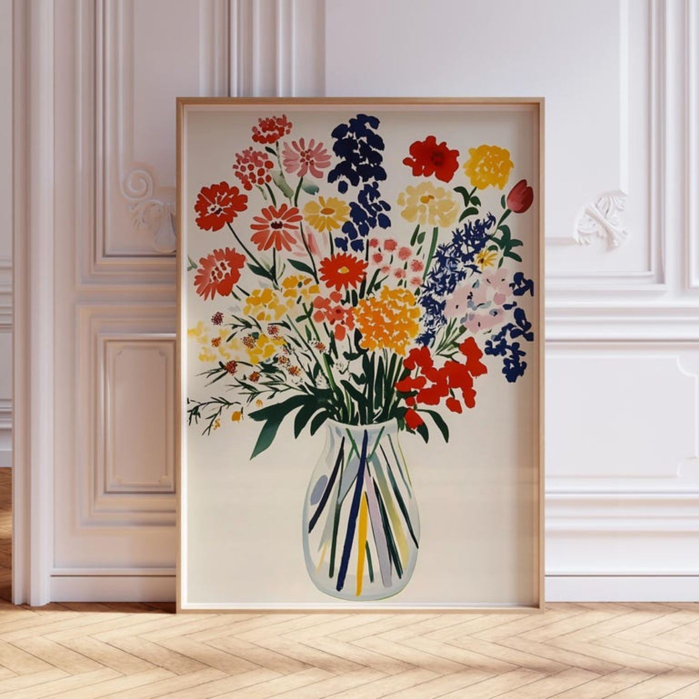 Colorful flowers hand drawn print(Printable+Physical)
