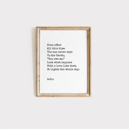 Hafiz Quote Wall Art (Printable+Physical)