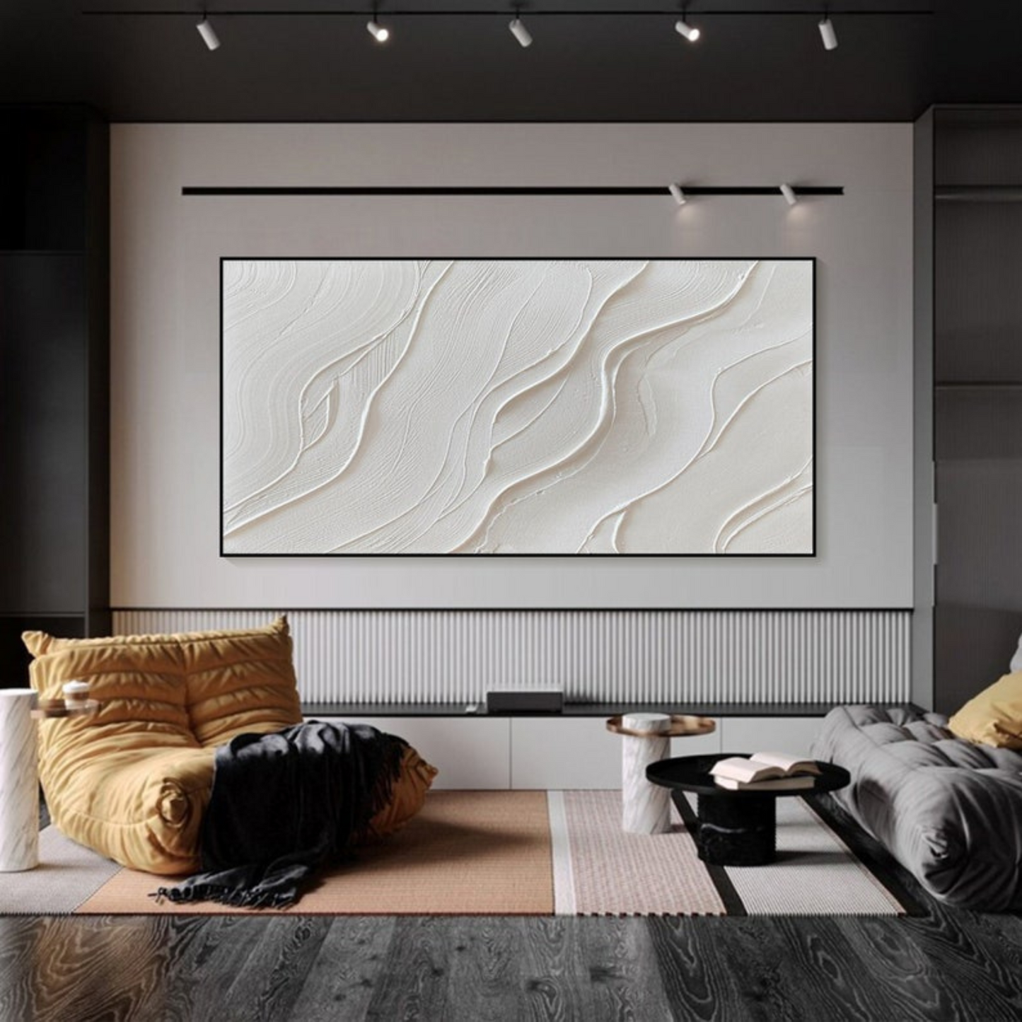 White Minimalist Beach Painting(Printable+Physical)