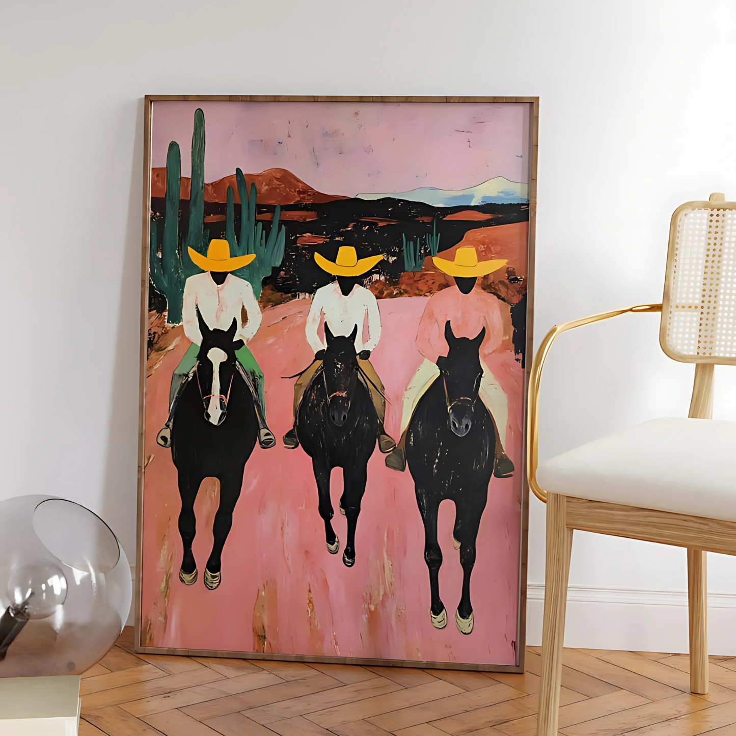 colorful abstract western horse painting(Printable+Physical)