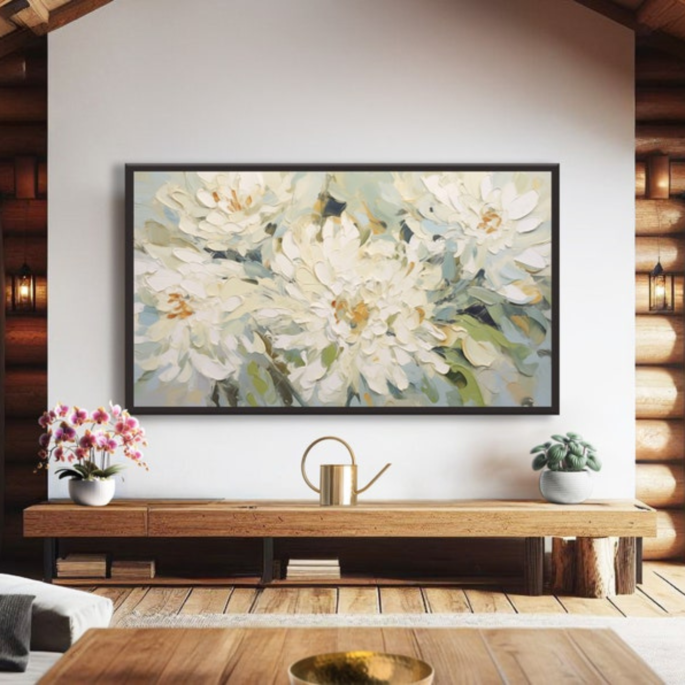 Abstract Flower Frame TV Art(Printable+Physical)