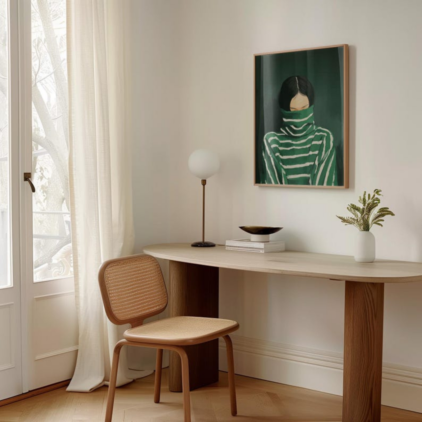 Emerald Green Abstract People Large Wall Art(Printable+Physical)
