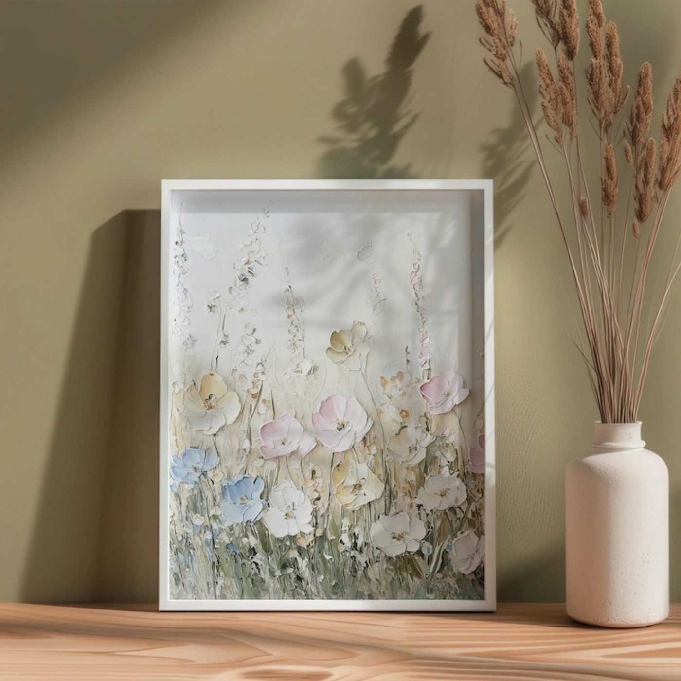 Wildflowers Oil Print Cosmos Flowers Wall Art(Printable+Physical)