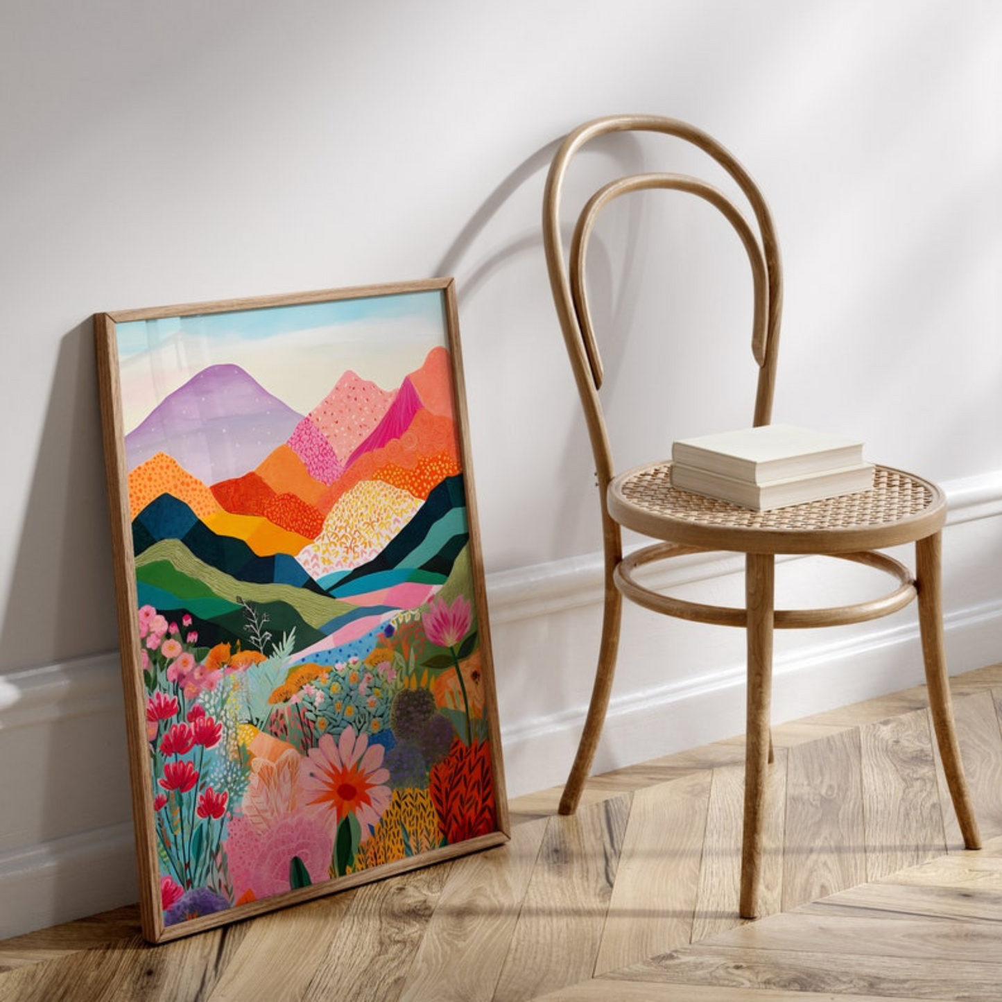 Abstract Mountain Colorful Wall Art(Printable+Physical)