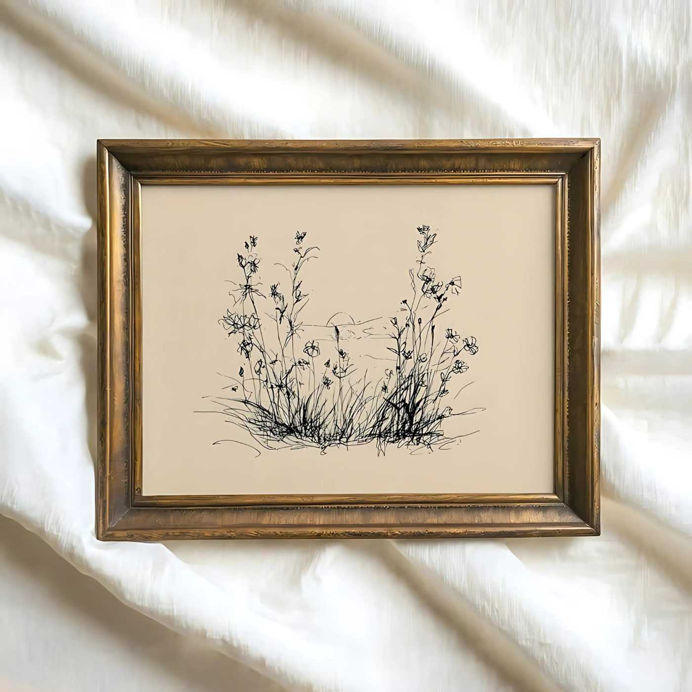 Botanical Wildflower Drawing Printable Wall Art(Printable+Physical)