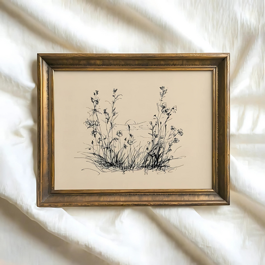 Botanical Wildflower Drawing Printable Wall Art(Printable+Physical)