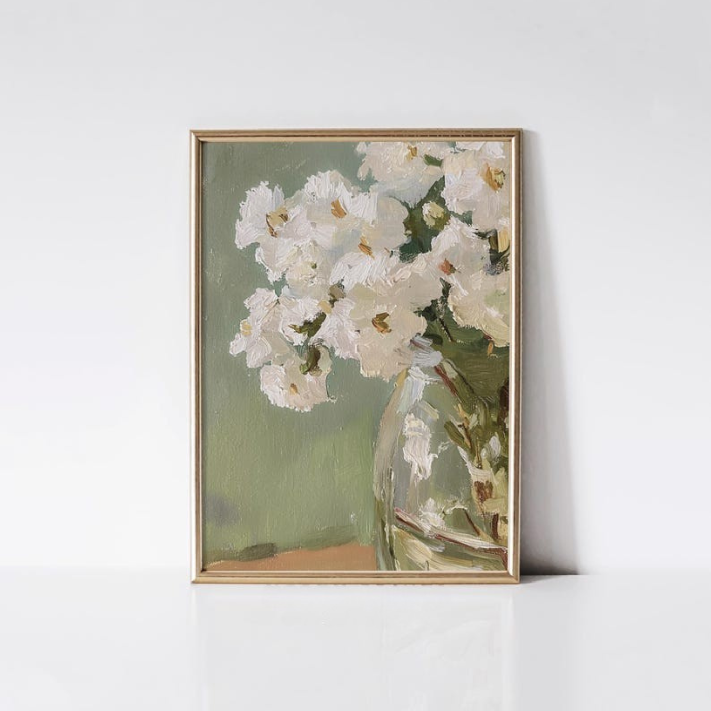 White Flower Still Life Painting PRINTABLE Art(Printable+Physical)