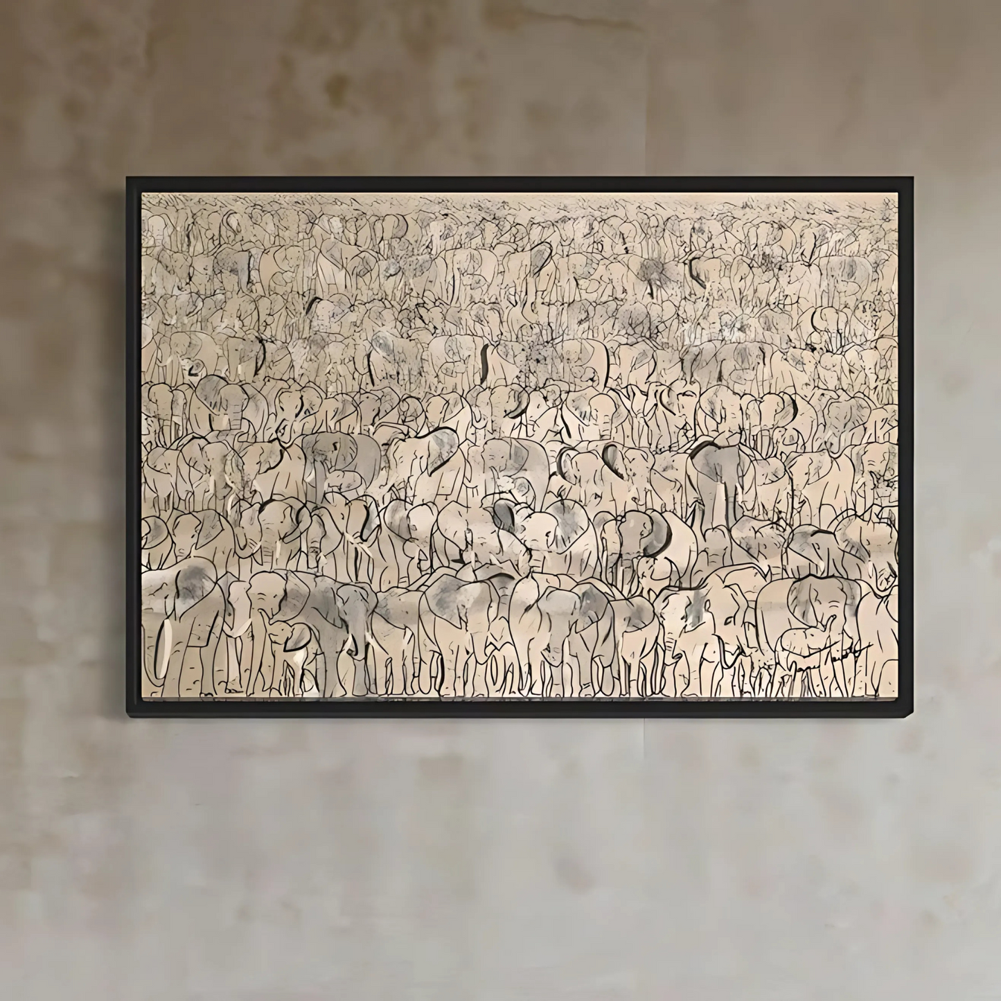 Oversized Thundering Herd of Elephants Digital Download Abstract Print(Printable+Physical)