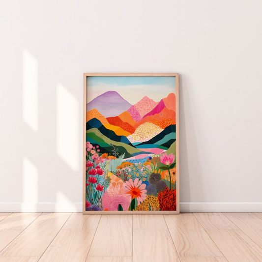 Abstract Mountain Colorful Wall Art(Printable+Physical)