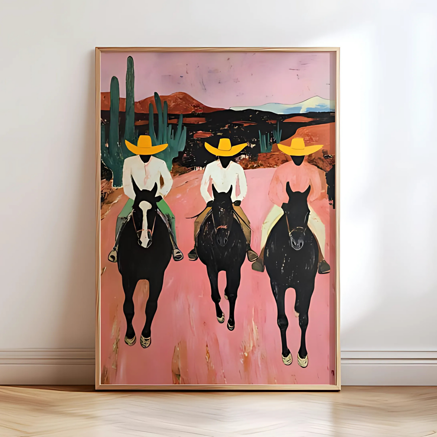 colorful abstract western horse painting(Printable+Physical)