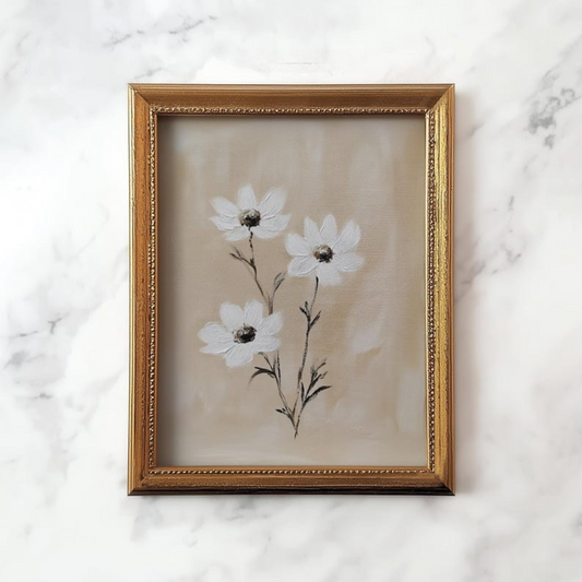 Vintage White Flower Painting Print(Printable+Physical)