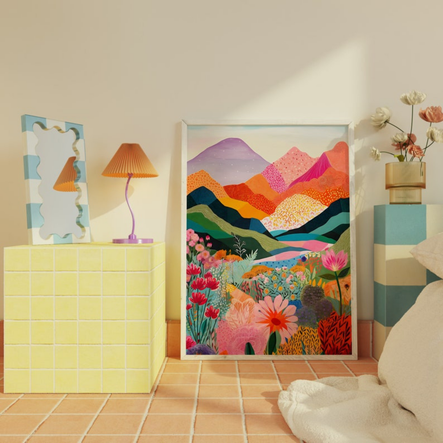 Abstract Mountain Colorful Wall Art(Printable+Physical)