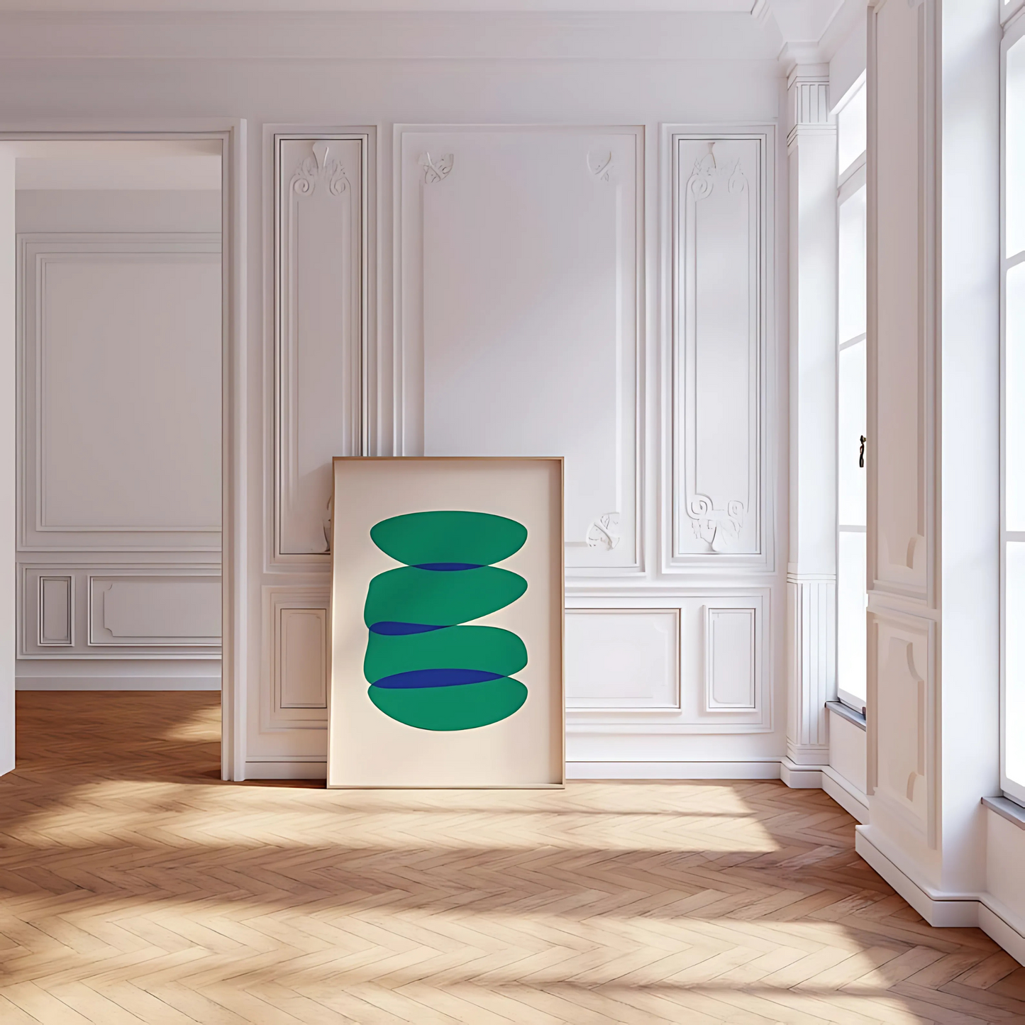 Green Minimalist Abstract Printable Wall Art(Printable+Physical)