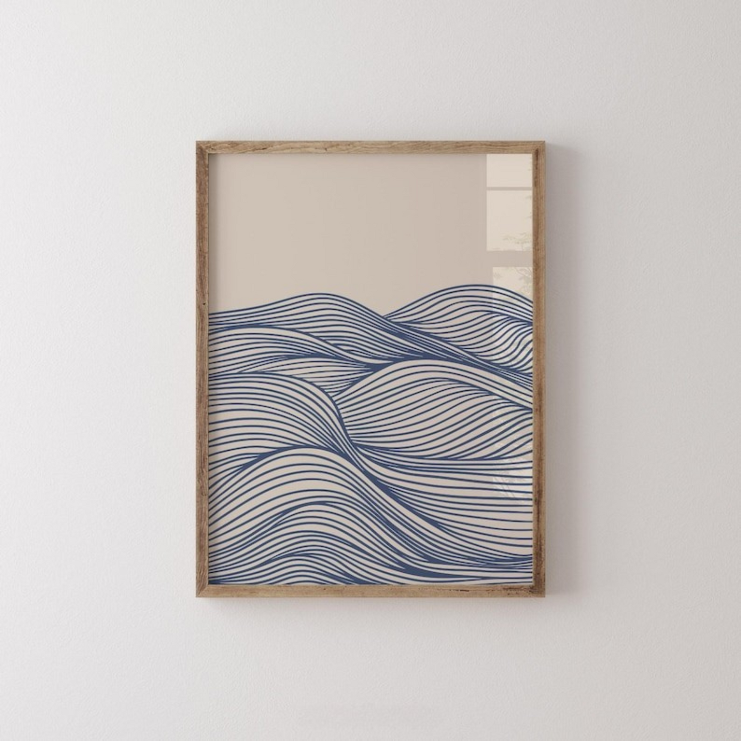 Blue Wave Line Art Printable Wall Art(Printable+Physical)