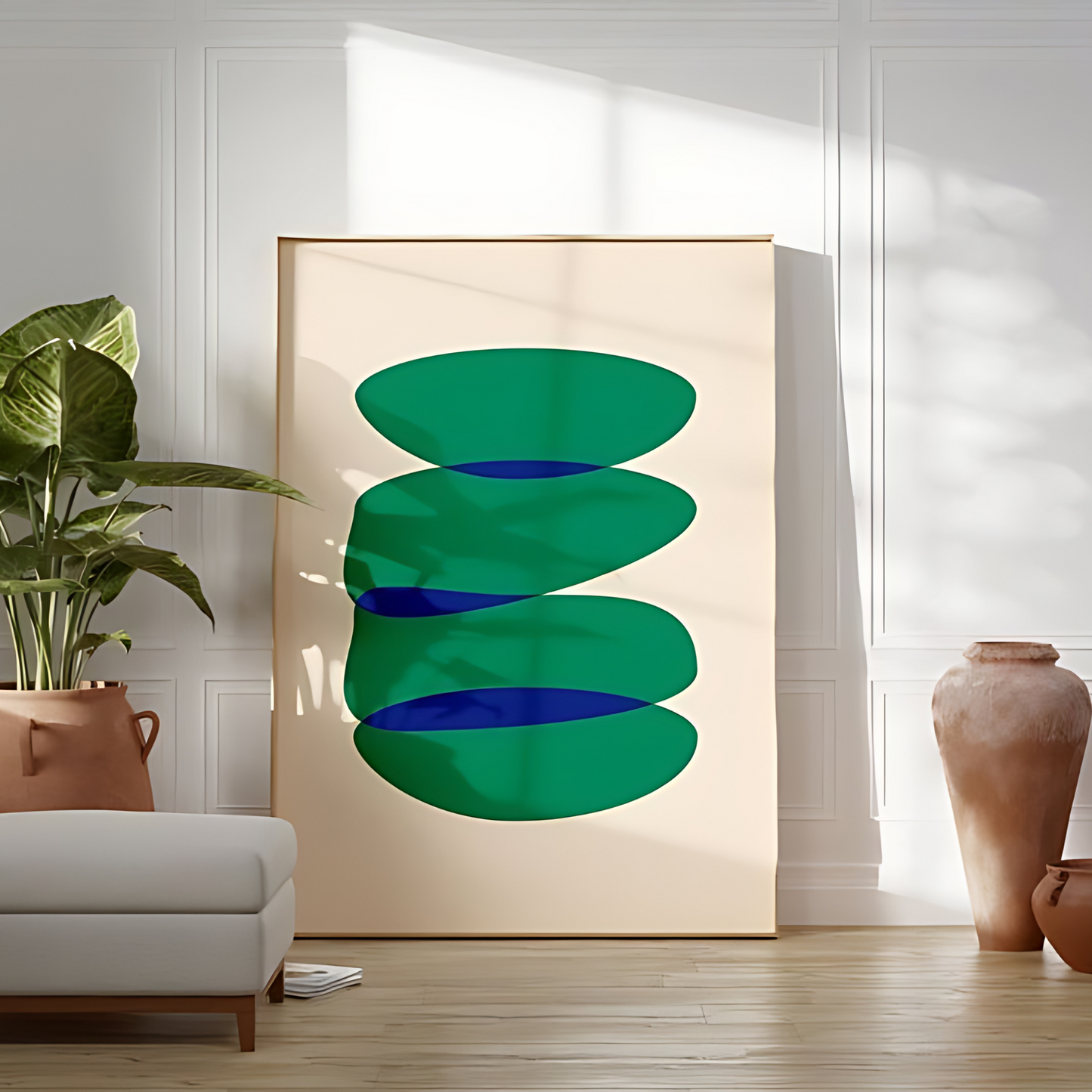 Green Minimalist Abstract Printable Wall Art(Printable+Physical)