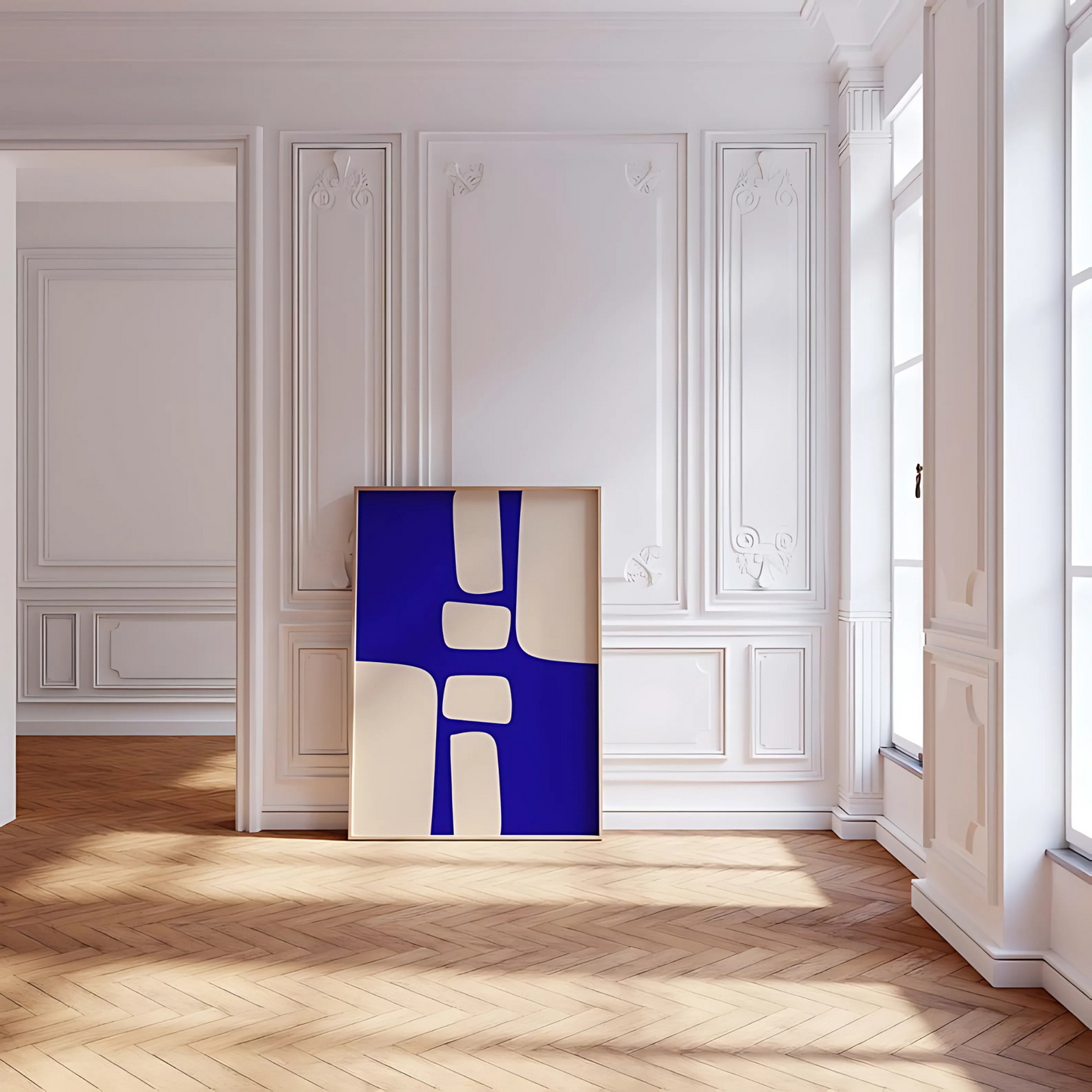 Royal Blue Minimalist Abstract Printable Wall Art(Printable+Physical)