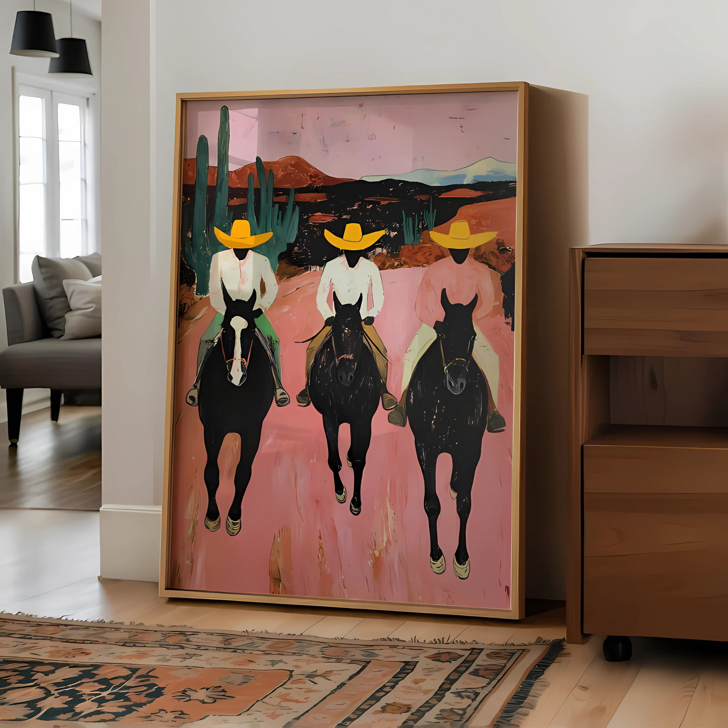 colorful abstract western horse painting(Printable+Physical)