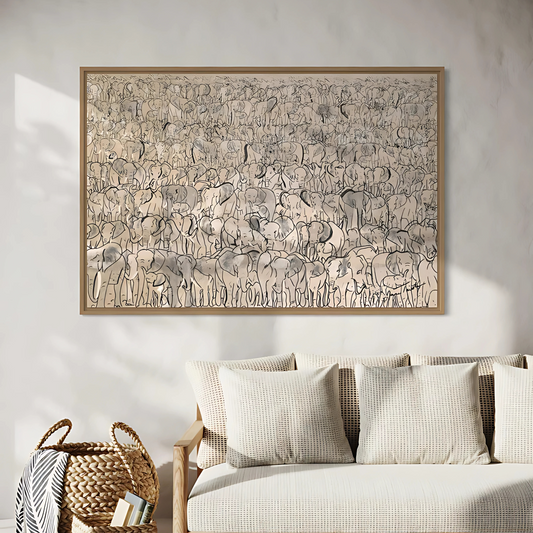 Oversized Thundering Herd of Elephants Digital Download Abstract Print(Printable+Physical)