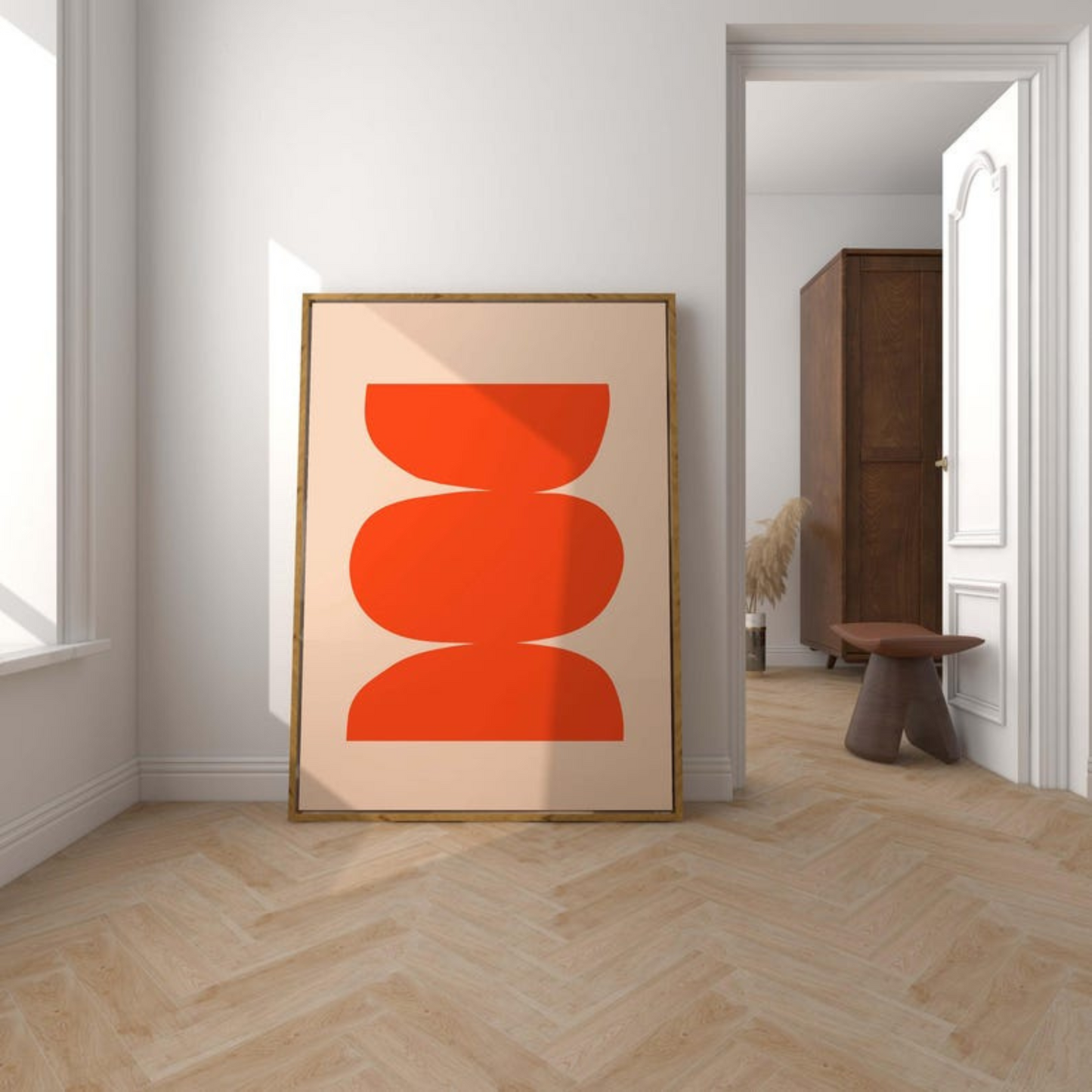 Orange Minimalist Abstract Printable Wall Art(Printable+Physical)