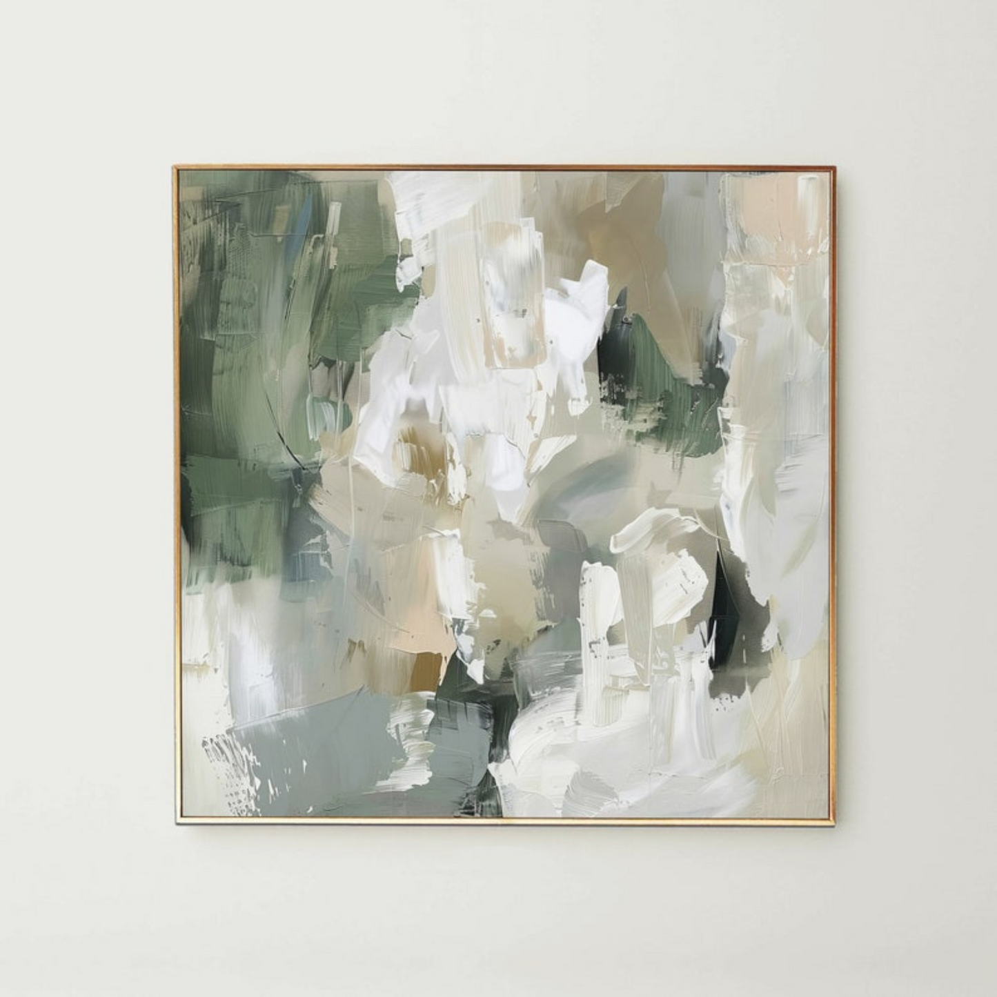 Neutral Beige Green Abstract Painting(Printable+Physical)