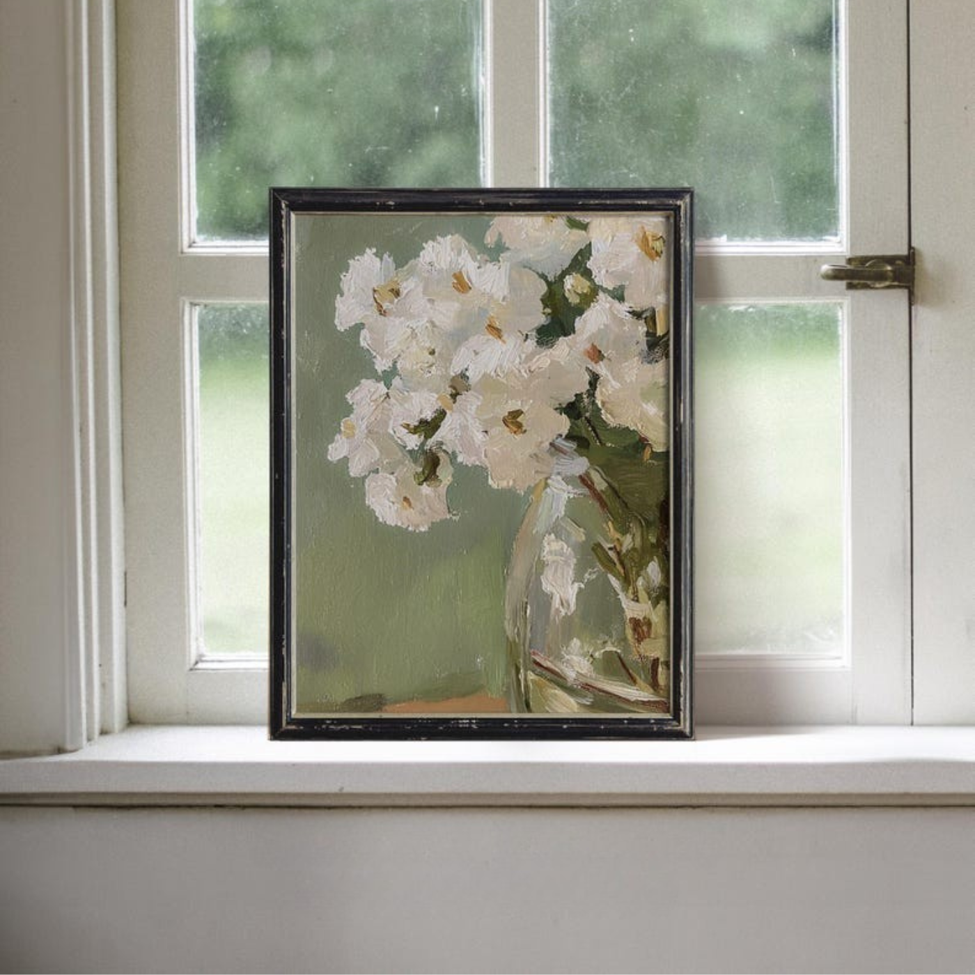 White Flower Still Life Painting PRINTABLE Art(Printable+Physical)