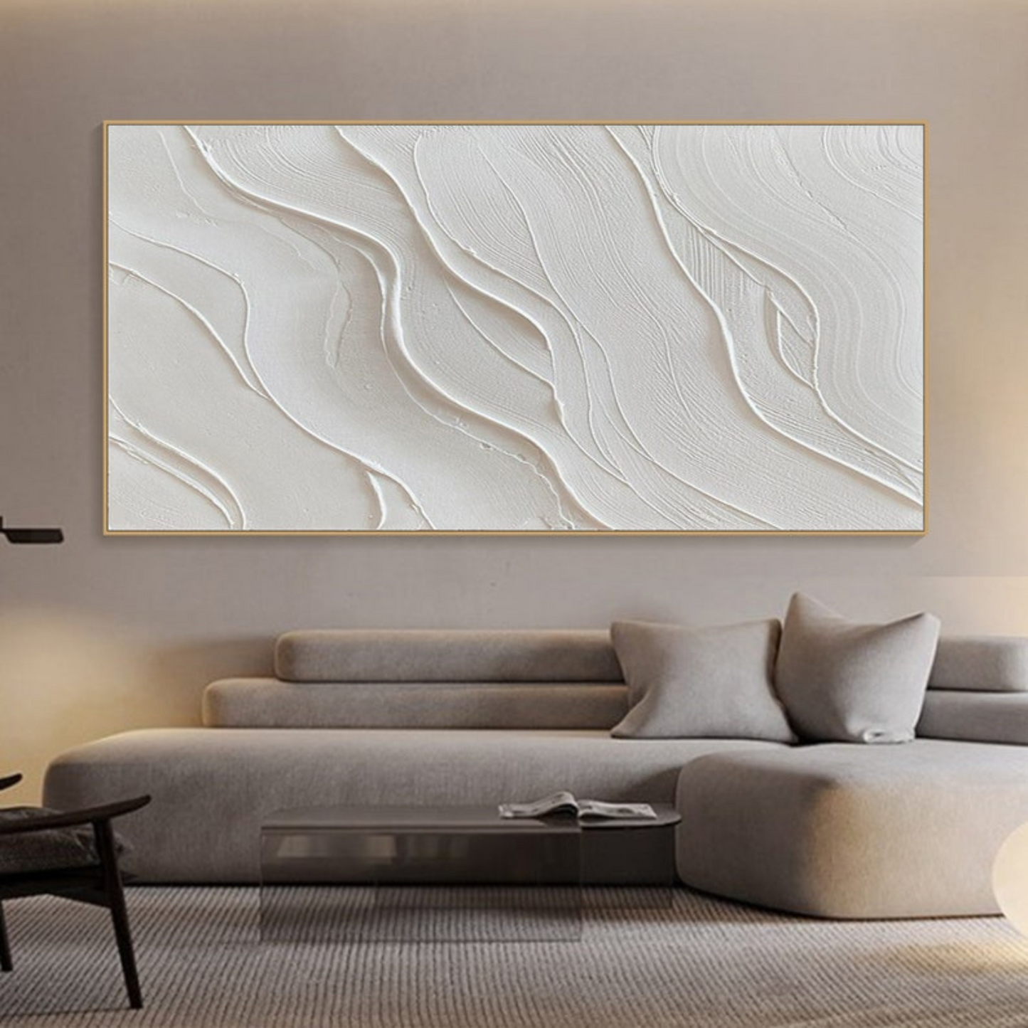 White Minimalist Beach Painting(Printable+Physical)