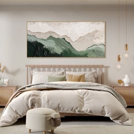 Sage Green Beige Minimalist Beach Painting(Printable+Physical)