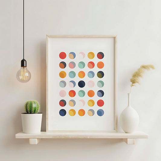 Modern Colorful Polka Dot Abstract FRAMED Print(Printable+Physical)