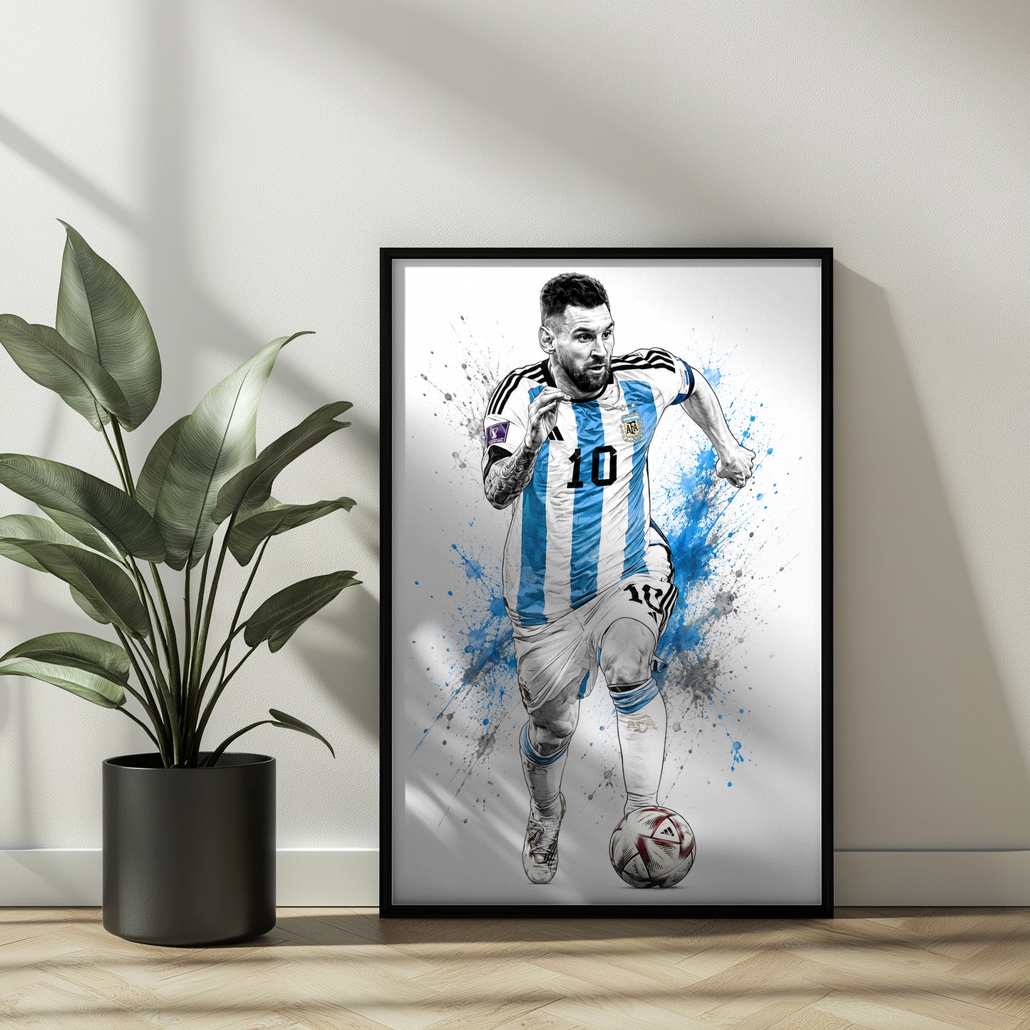 Lionel Messi Argentina Football Legends Sketch Wall Art Poster (Printable+Physical)