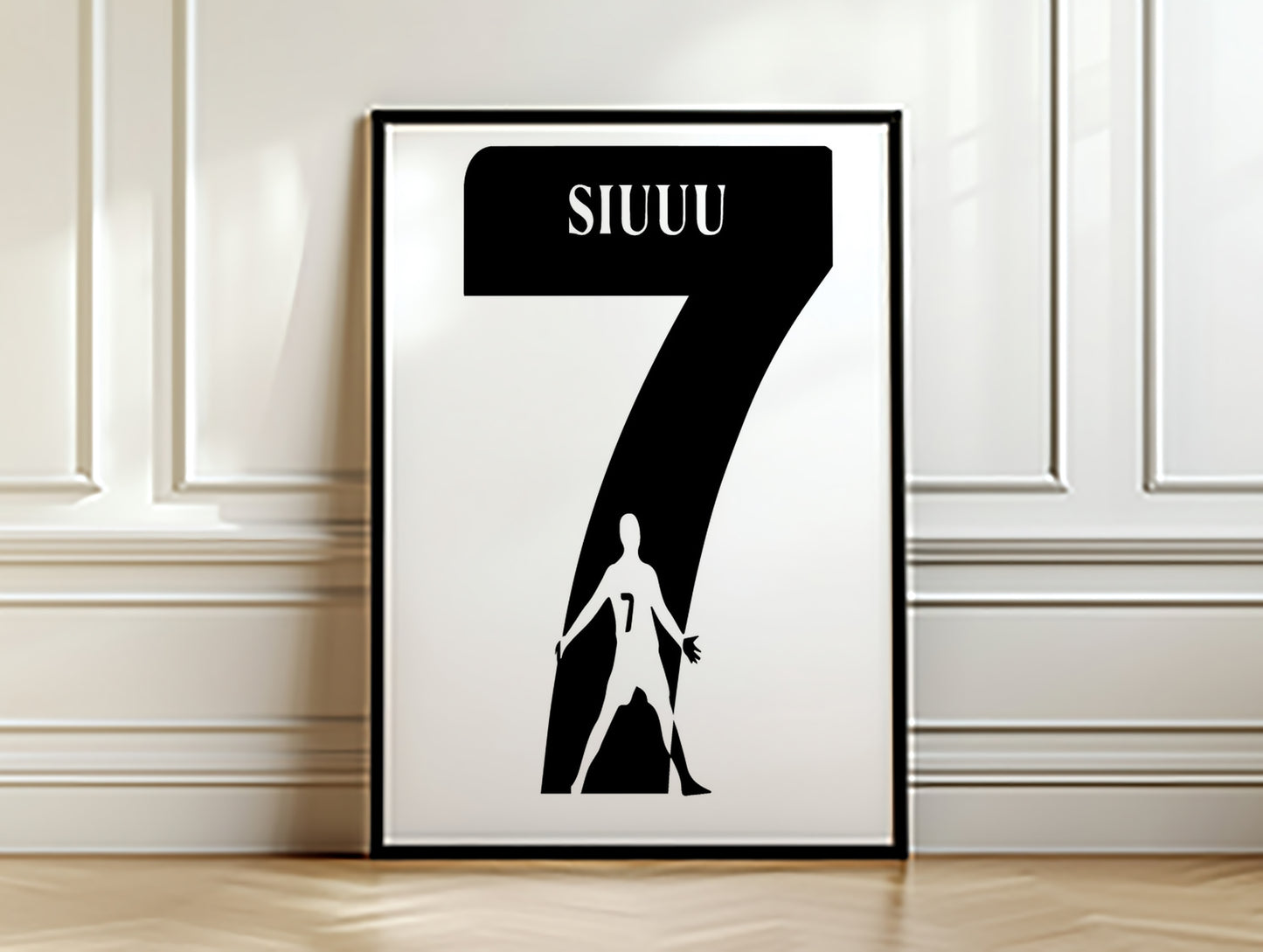 Cristiano Ronaldo CR7 Siuuu Celebration Minimalist Kids Room Wall Art (Printable+Physical)