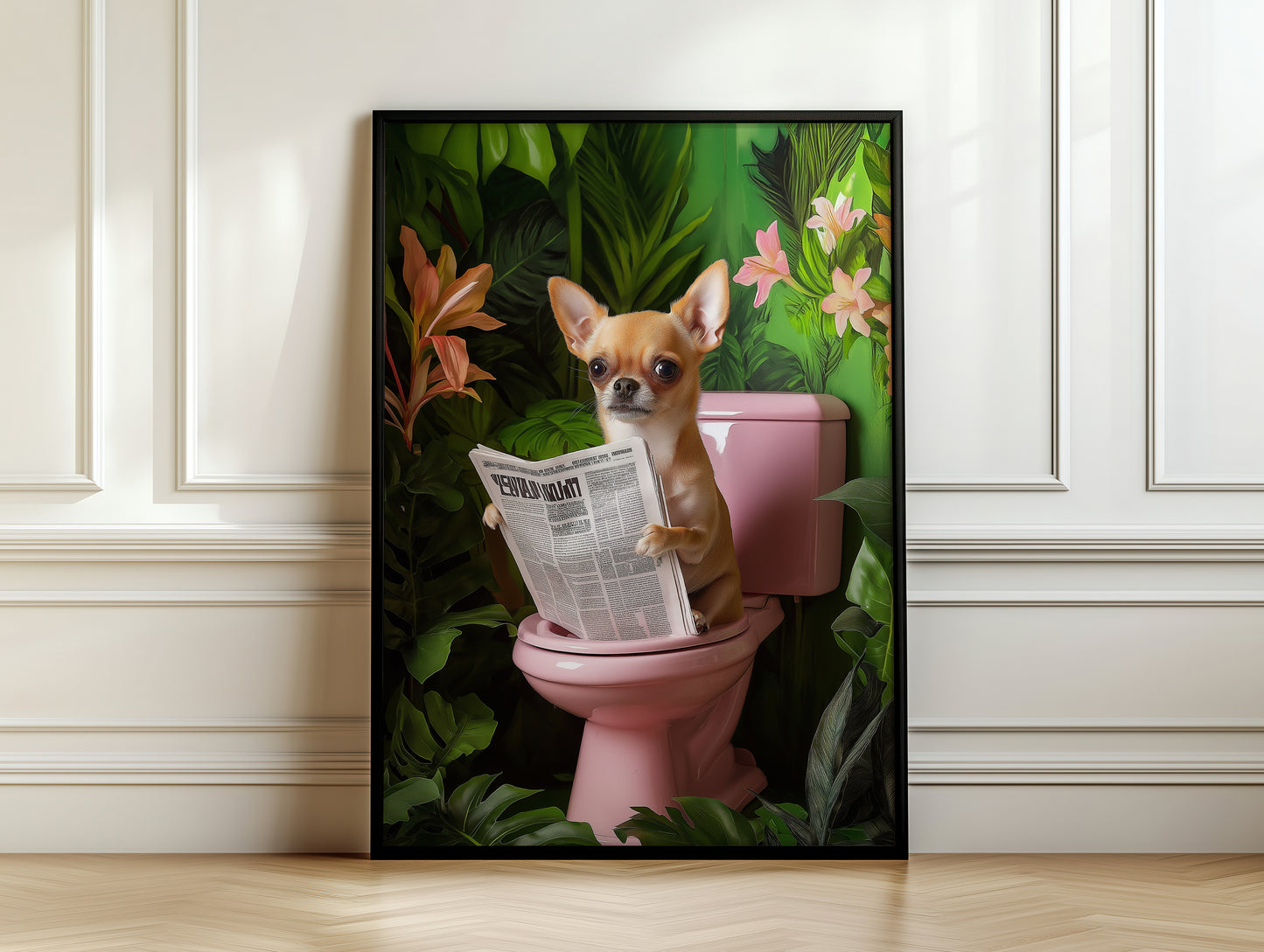 Funny Chihuahua on Toilet Print(Printable+Physical)