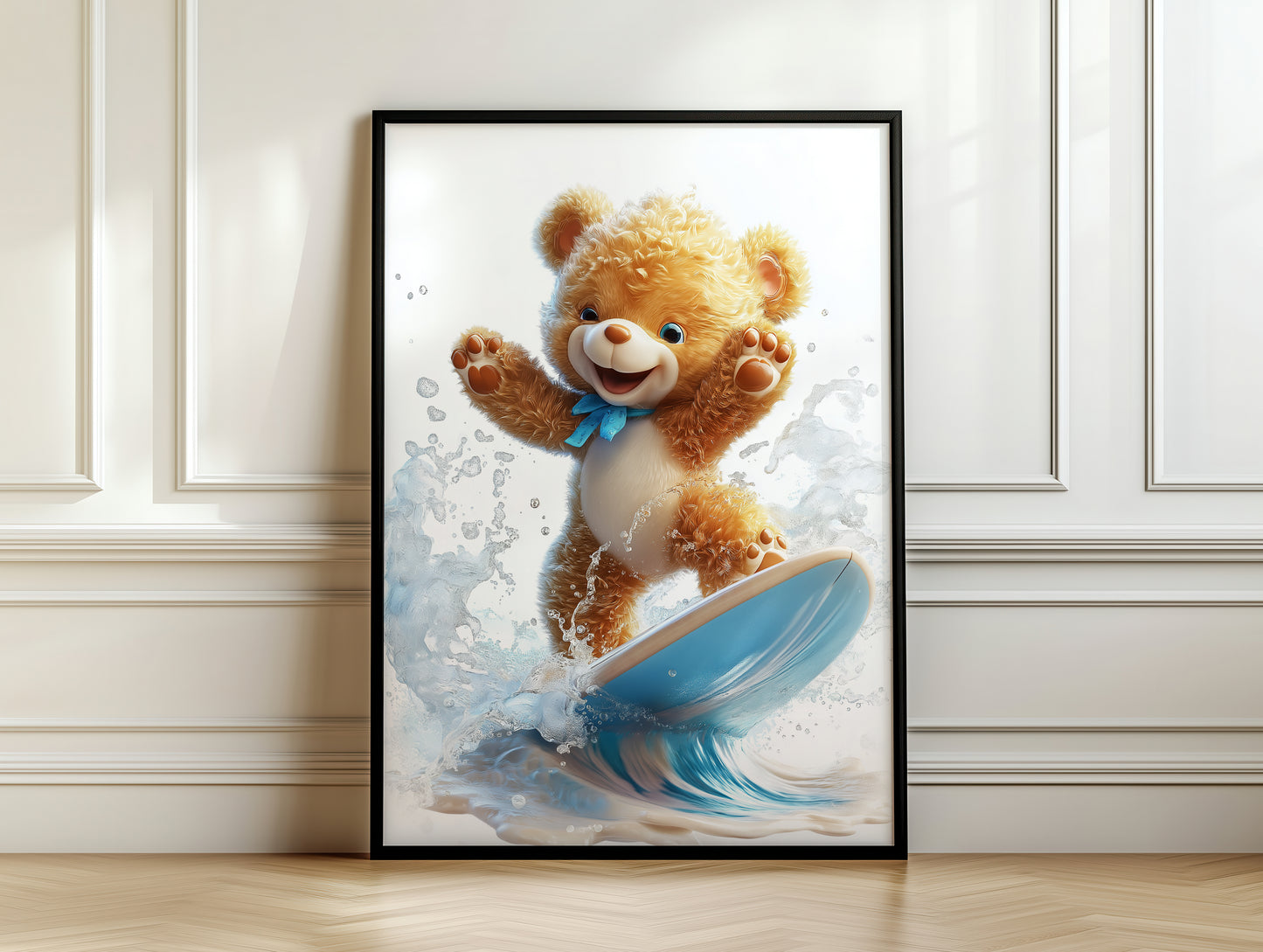 Big Wave Surfing Teddy Bear Digital Print(Printable+Physical)