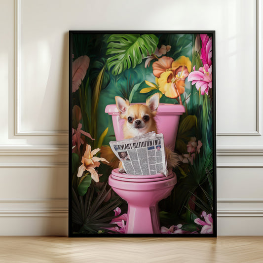 Funny Chihuahua on Toilet Print(Printable+Physical)
