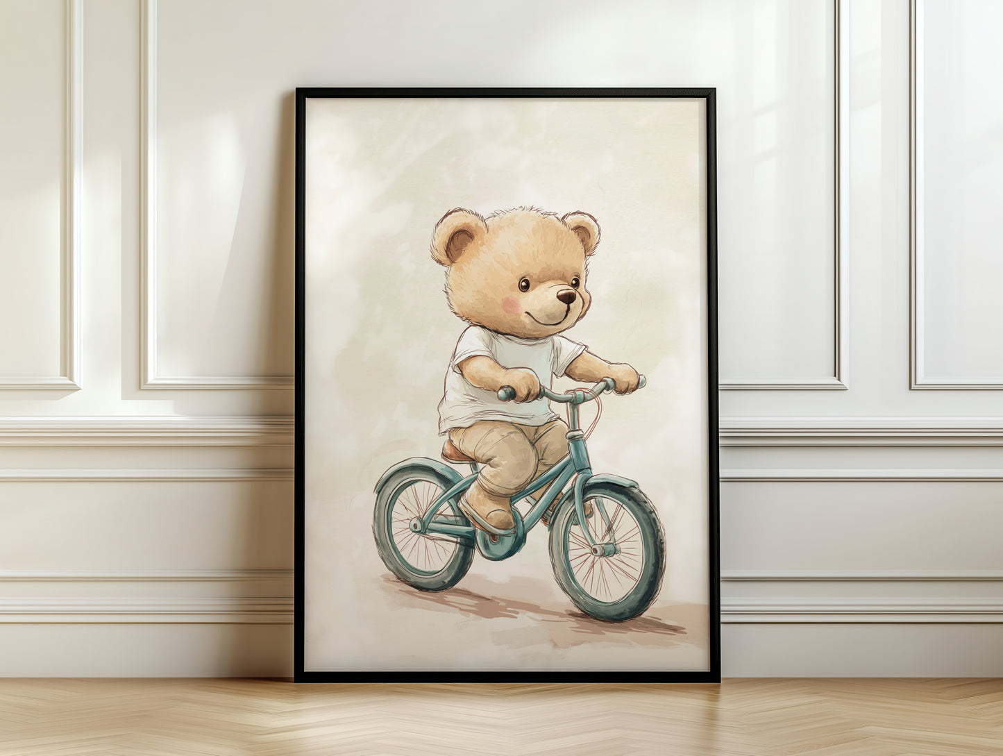 Cute Biking Nursery Wall Art(Printable+Physical)