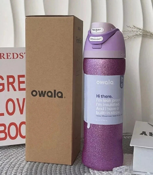 Owala FreeSip 24oz So Eggstra Shimmery Purple Water Bottle