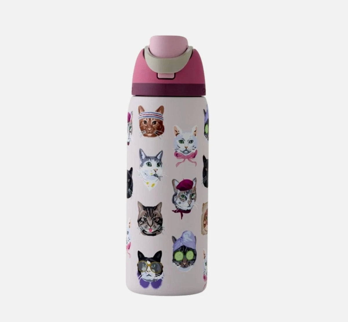 Owala UO Exclusive Cat Collage 32oz Pink FreeSip Water Bottle