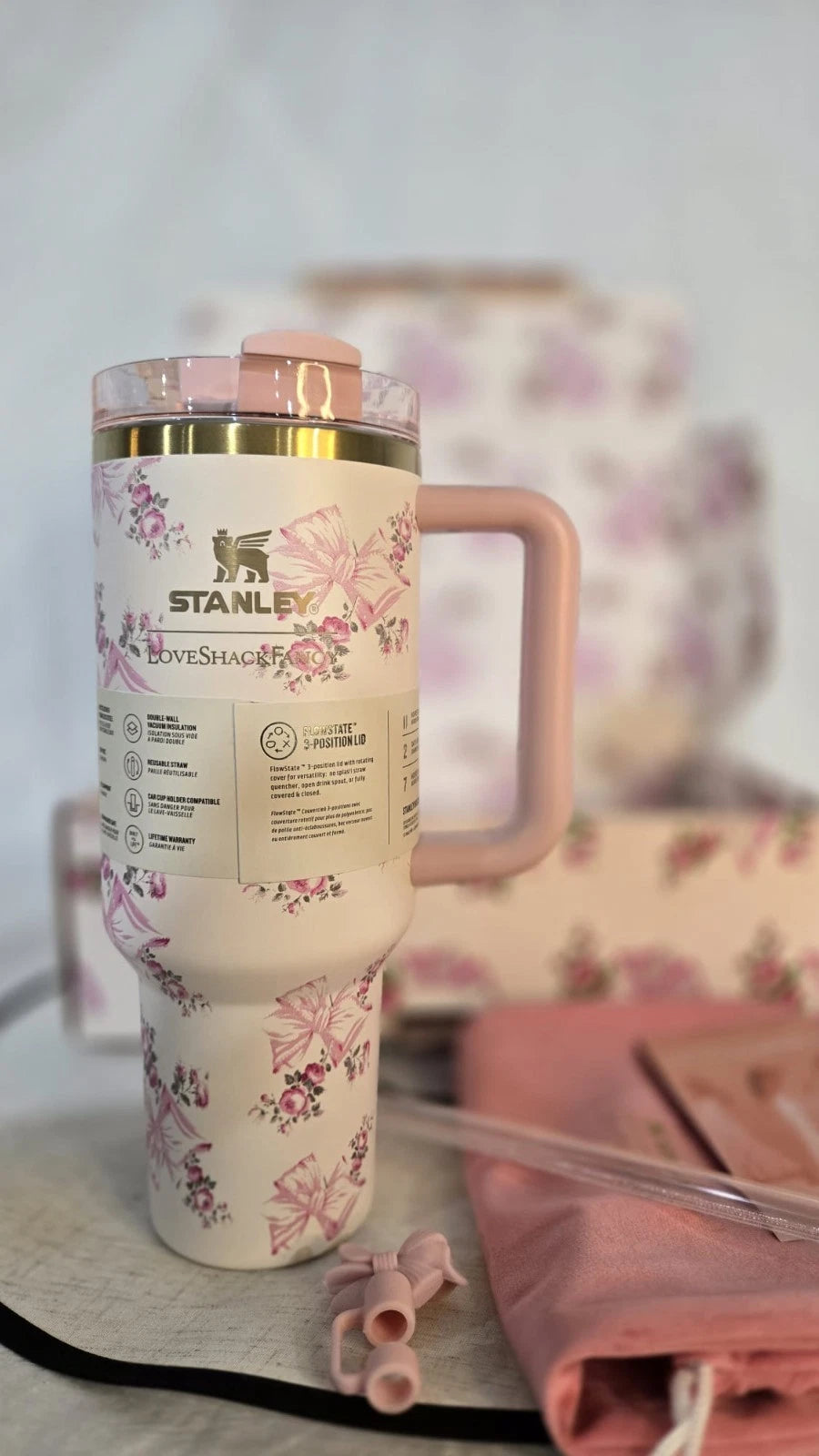Stanley x LoveShackFancy Floral Pink Tumbler 40 oz