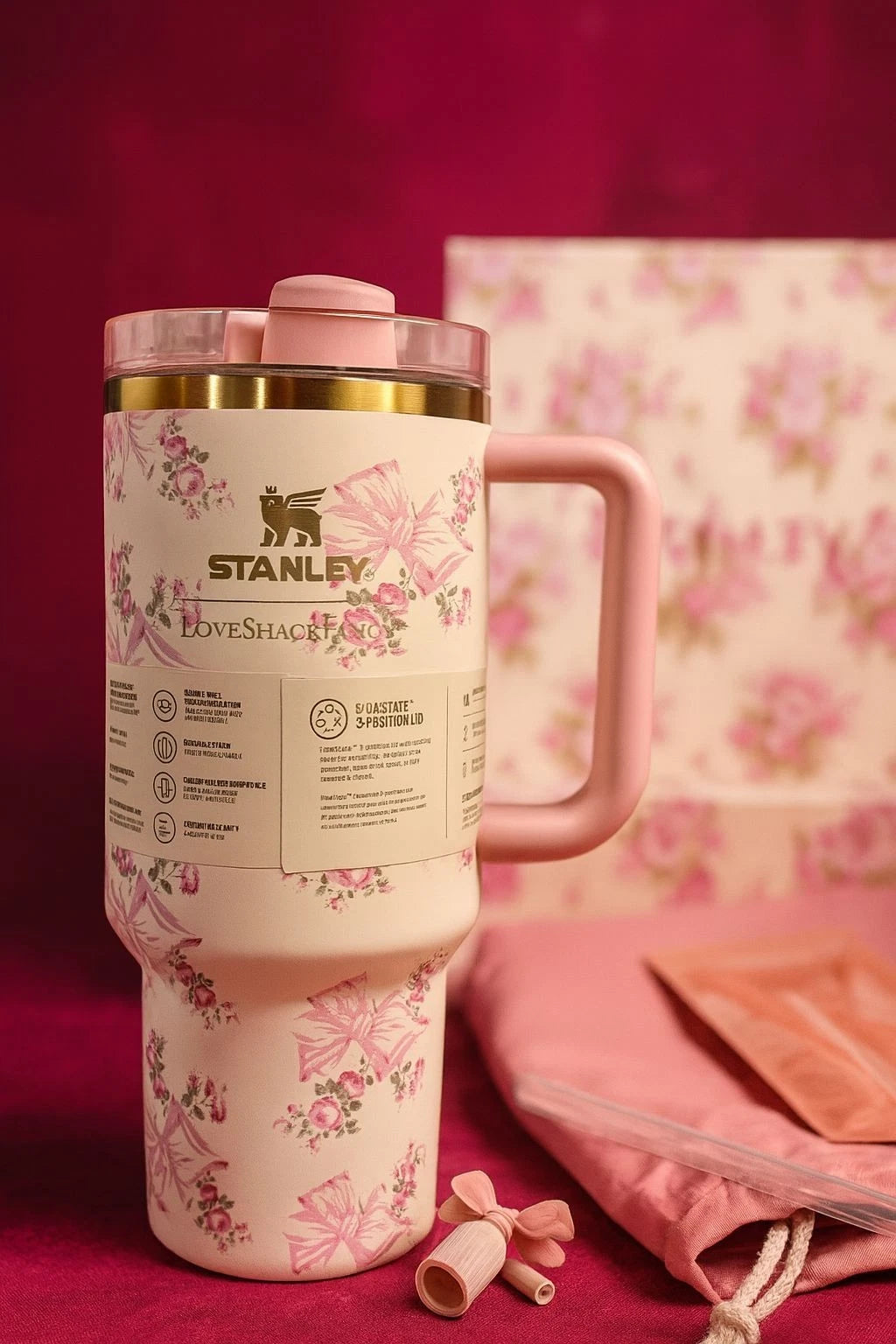 Stanley x LoveShackFancy Floral Pink Tumbler 40 oz