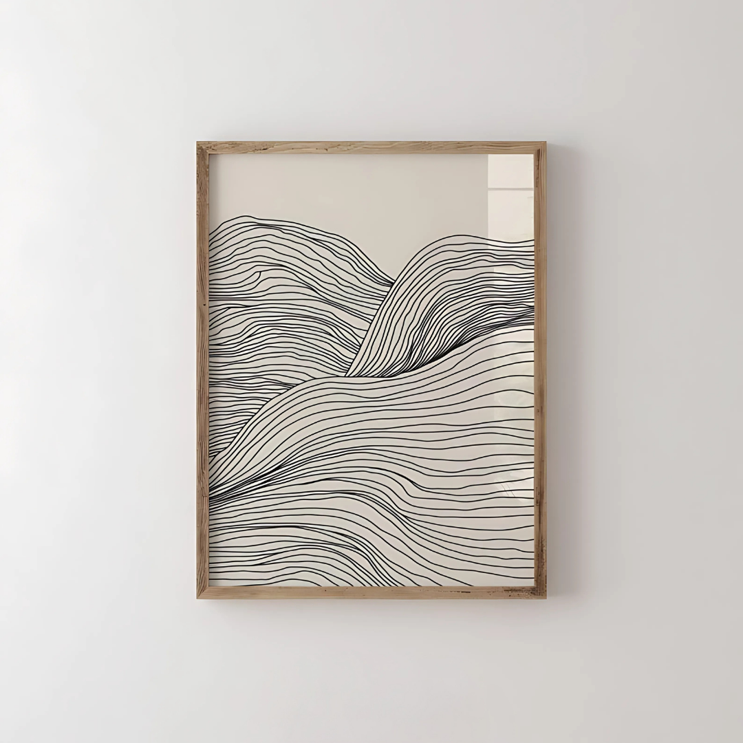 Neutral Beige Minimalist Lines Art(Printable+Physical)