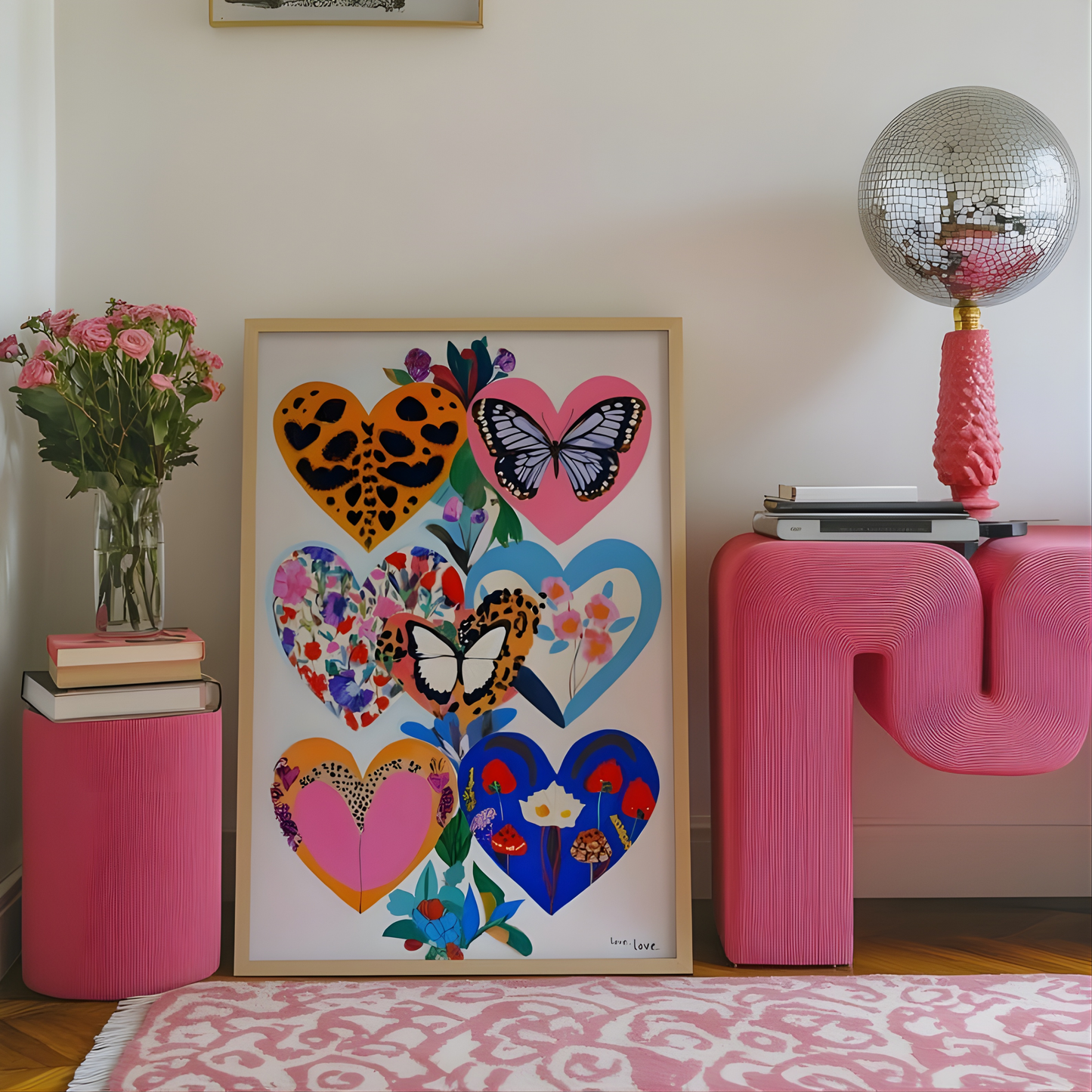 Colorful Hearts Wall Art Print(Printable+Physical)