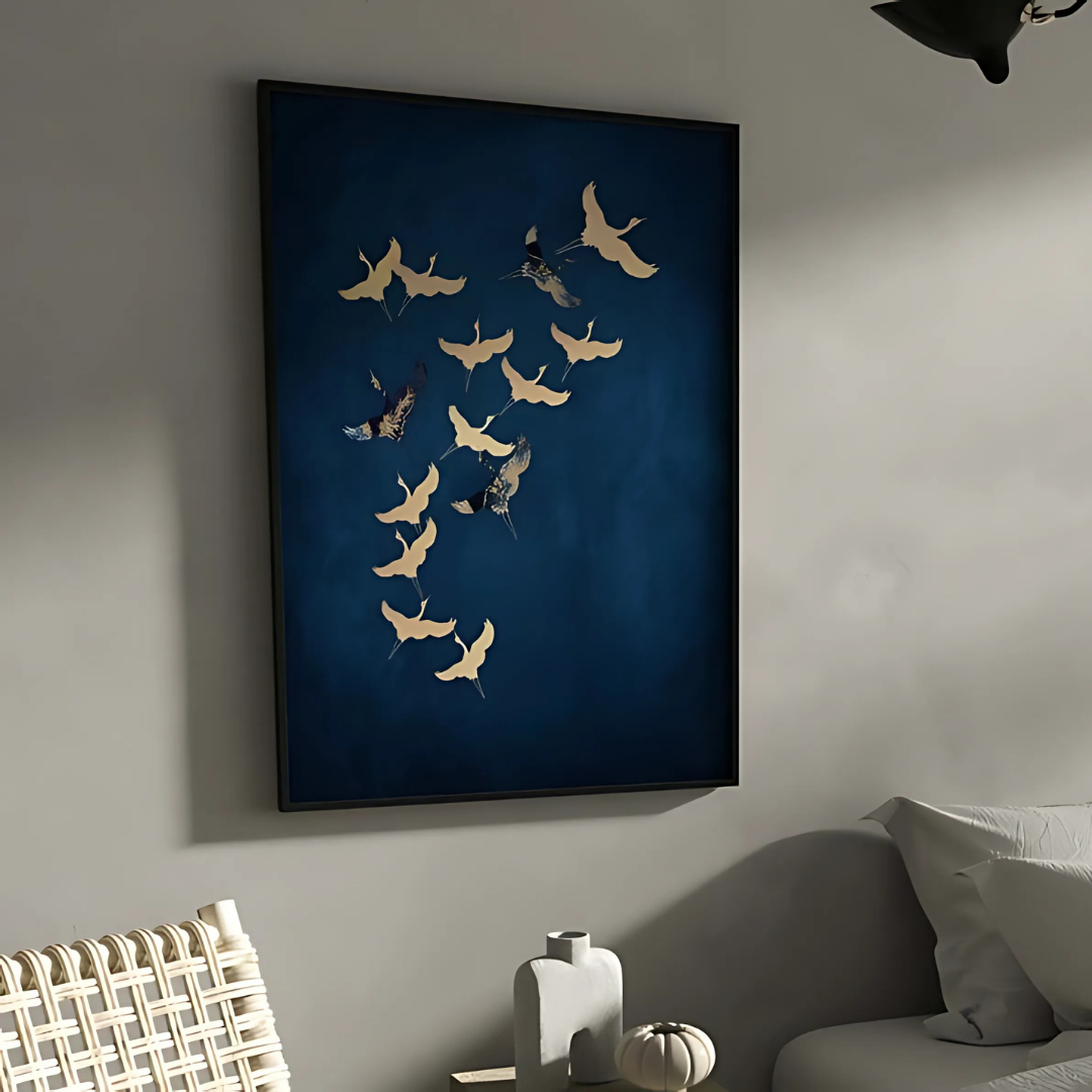 Blue and Gold Japanese Wall Art(Printable+Physical)