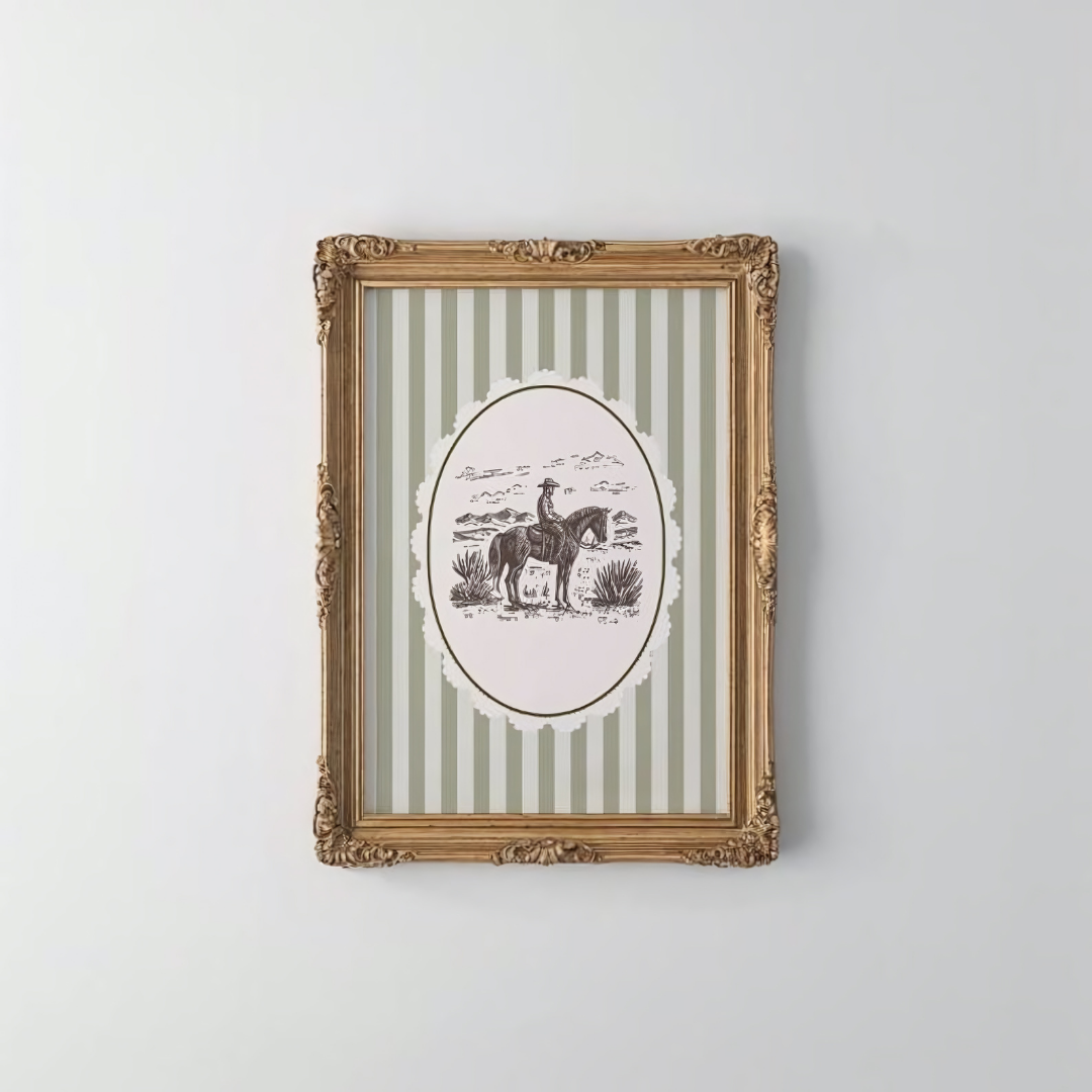 Vintage Cowboy Drawing Print(Printable+Physical)