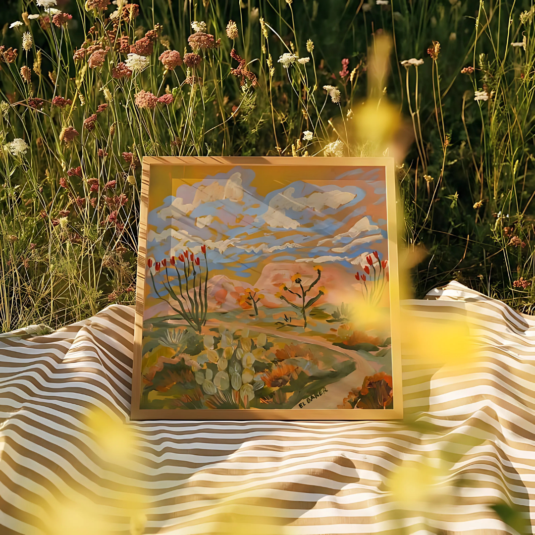 Desert Landscape Retro Texas Travel Wall Art(Printable+Physical)