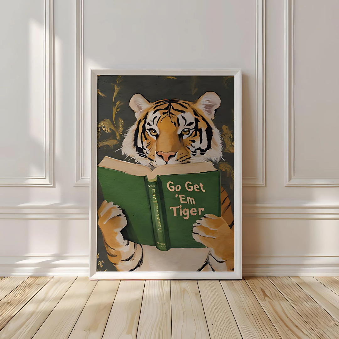 Humorous Bookworm Wall Art for Library(Printable+Physical)