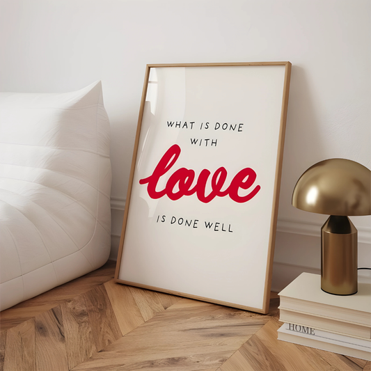 Romantic Red Handwritten Inspirational Wall Art(Printable+Physical)