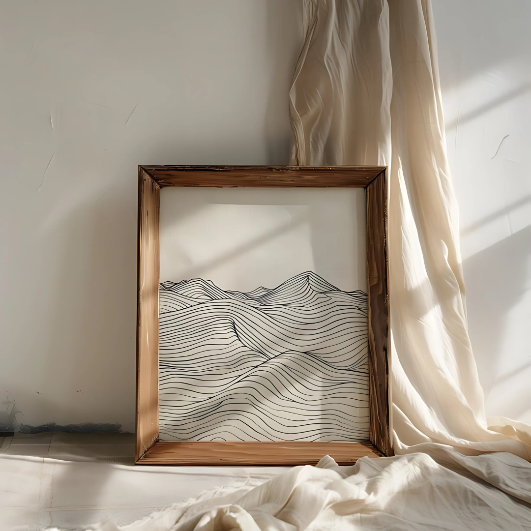 Minimalist Lines Mountain Art(Printable+Physical)