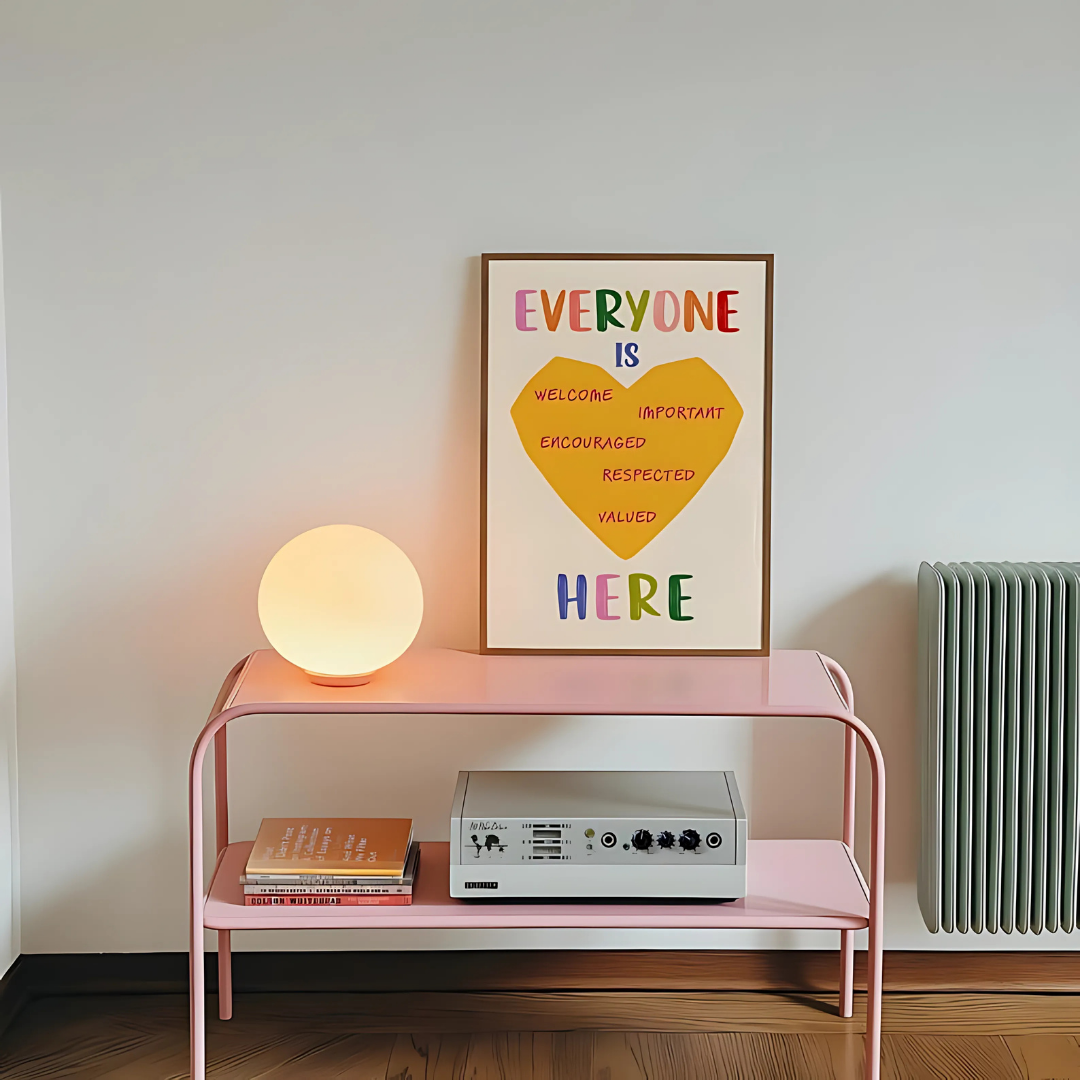 Everyone is Welcome Here Inspirational Wall Art (Printable+Physical)