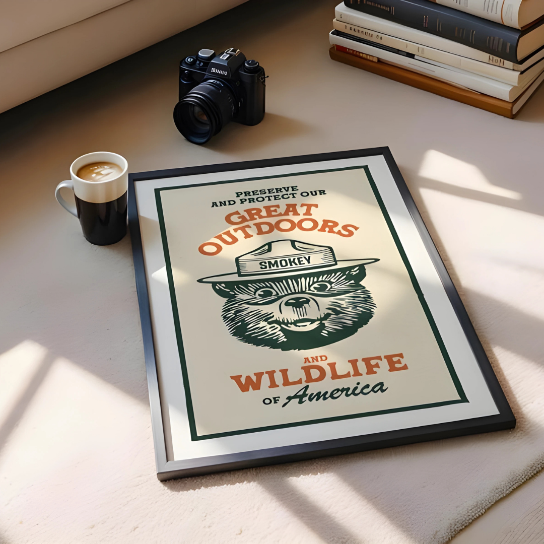 Retro Wildlife Print Outdoors Art (Printable+Physical)